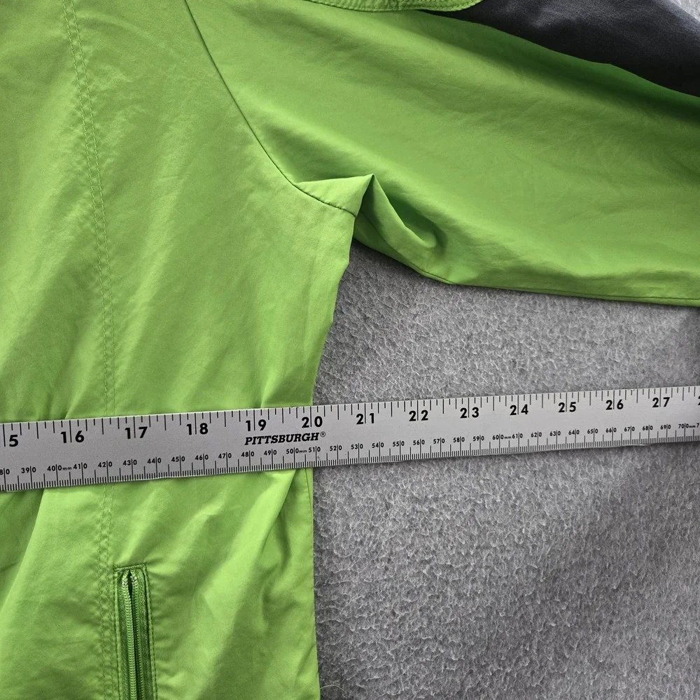 Nike Women Jacket XL Green Windbreaker‎ Activewear Gorpcore Zipper Logo Contrast